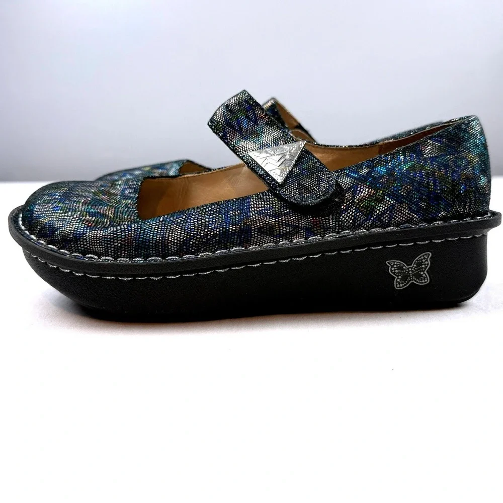 Alegria Paloma‎ Mary Jane PAL-321 Iridescent Mosiac Leather Nursing Shoes-Sz 37 - Picture 3 of 8